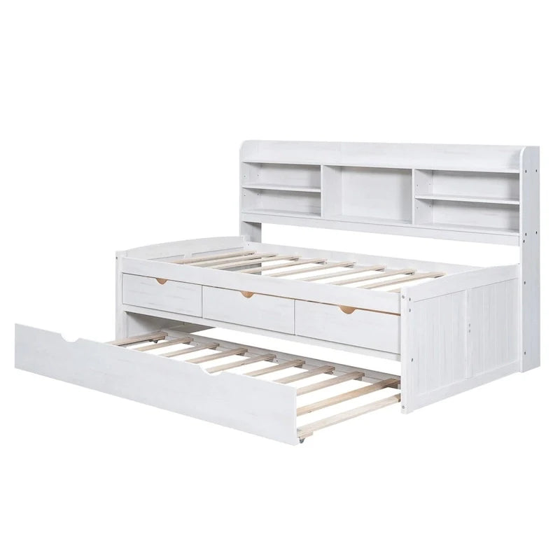 Lit capitaine en bois, format simple