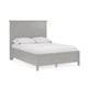 Lit King Size Fritz, Design à Trois Panneaux, Dessus Biseauté, Bois Massif Gris