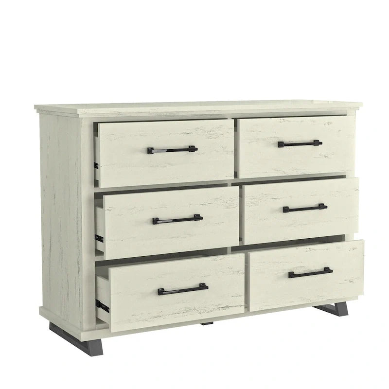 Ensemble de chambre à coucher 3 pièces de style campagnard - 2 tables de chevet et 1 commode