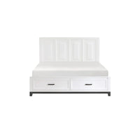 Ensemble de chambre à coucher plateforme de rangement moderne blanc 3 pièces Saratoga