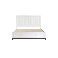 Ensemble de chambre à coucher plateforme de rangement moderne blanc 3 pièces Saratoga