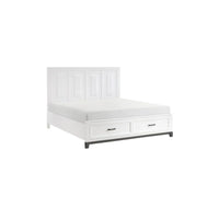Ensemble de chambre à coucher plateforme de rangement moderne blanc 3 pièces Saratoga