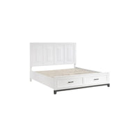 Ensemble de chambre à coucher plateforme de rangement moderne blanc 3 pièces Saratoga