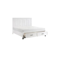 Ensemble de chambre à coucher plateforme de rangement moderne blanc 3 pièces Saratoga