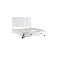 Ensemble de chambre à coucher plateforme de rangement moderne blanc 3 pièces Saratoga