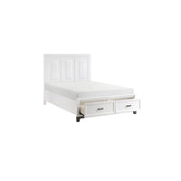 Ensemble de chambre à coucher plateforme de rangement moderne blanc 3 pièces Saratoga