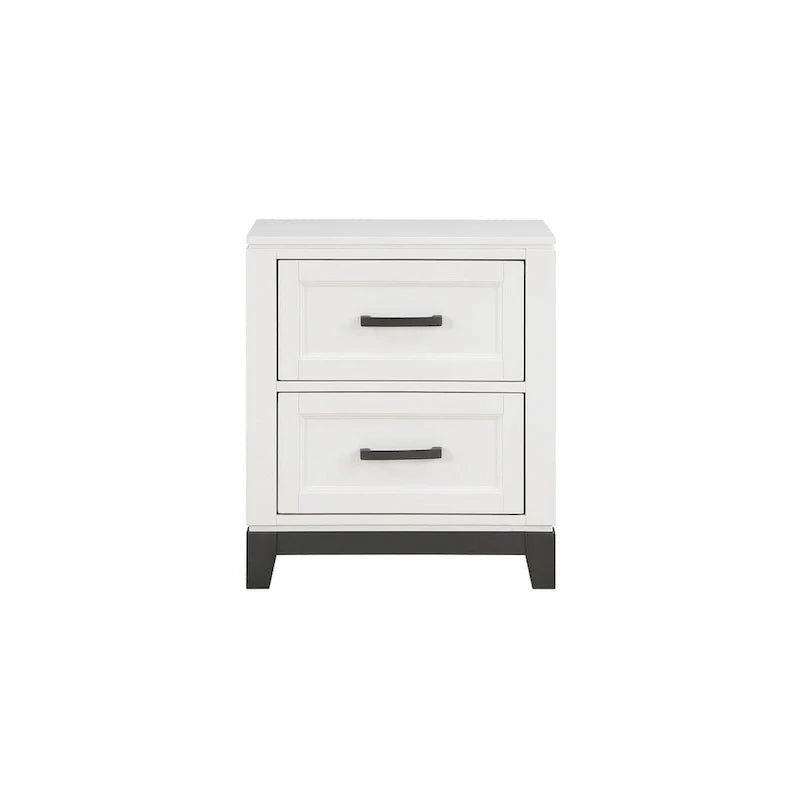 Ensemble de chambre à coucher plateforme de rangement moderne blanc 3 pièces Saratoga
