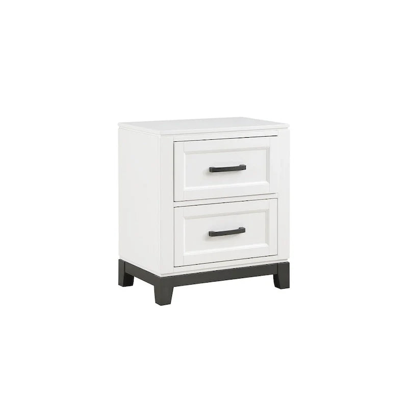 Ensemble de chambre à coucher plateforme de rangement moderne blanc 3 pièces Saratoga