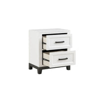 Ensemble de chambre à coucher plateforme de rangement moderne blanc 3 pièces Saratoga