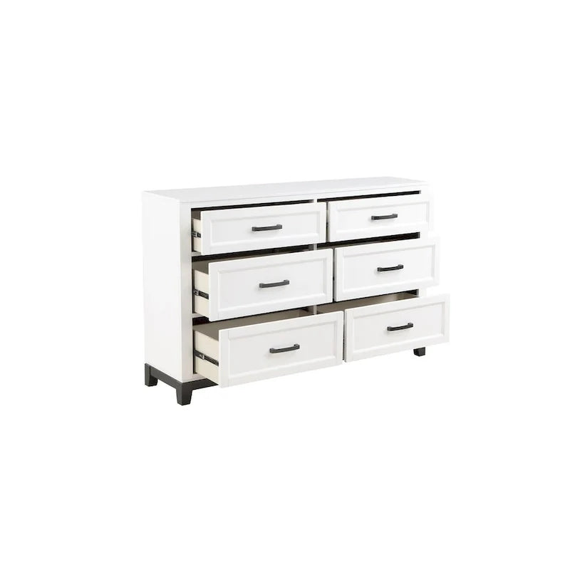Ensemble de chambre à coucher plateforme de rangement moderne blanc 3 pièces Saratoga