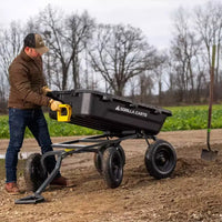 Gorilla Carts Chariot à benne robuste en poly pour jardin, cuve 12 pi³, capacite de charge 1600 lb, chariot utilitaire noir avec dechargement à liberation rapide et pneus pneumatiques