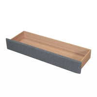 Lit plateforme capitonné Queen Size en polaire Teddy avec tiroir
