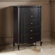 Chiffonnier commode haut cerisier 38 pouces, 5 tiroirs, pieds cabriole en hévéa noir