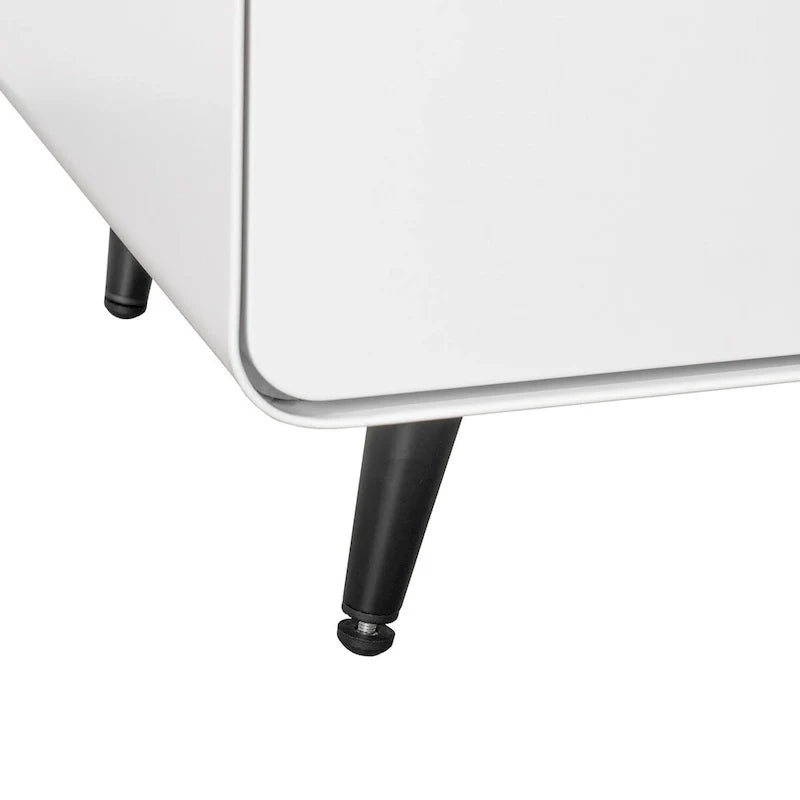 Table de chevet moderne en acier avec 3 tiroirs pour salon et chambre à coucher