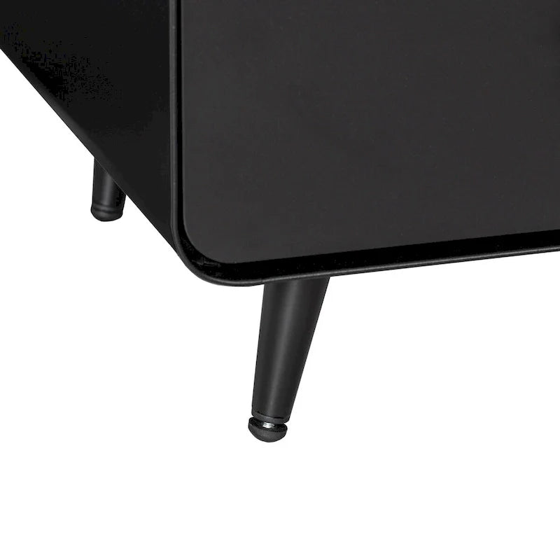 Table de chevet moderne en acier avec 3 tiroirs pour salon et chambre à coucher