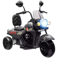Moto électrique Qaba pour enfants, moto à 3 roues 6V sur batterie avec phares, musique, marche avant et arrière, gris