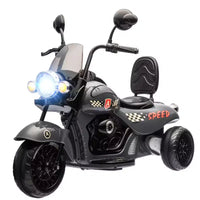 Moto électrique Qaba pour enfants, moto à 3 roues 6V sur batterie avec phares, musique, marche avant et arrière, gris