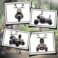 Moto électrique Qaba pour enfants, moto à 3 roues 6V sur batterie avec phares, musique, marche avant et arrière, gris