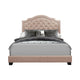 Lit capitonné en tissu beige Vérine