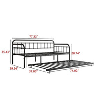 Cadre de lit de repos en métal avec lit gigogne - Taille simple