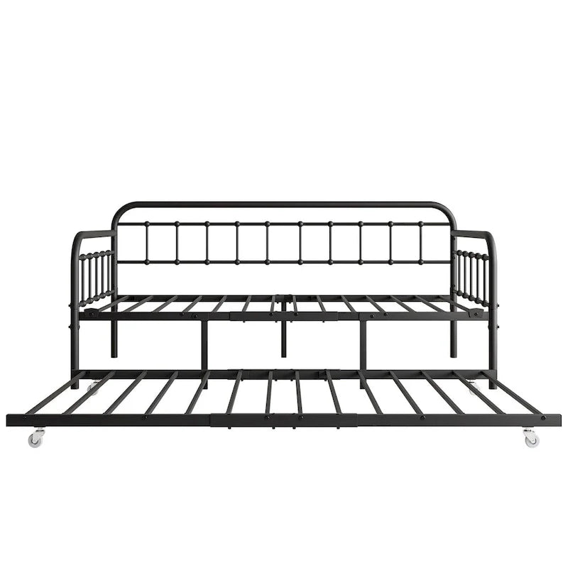 Cadre de lit de repos en métal avec lit gigogne - Taille simple