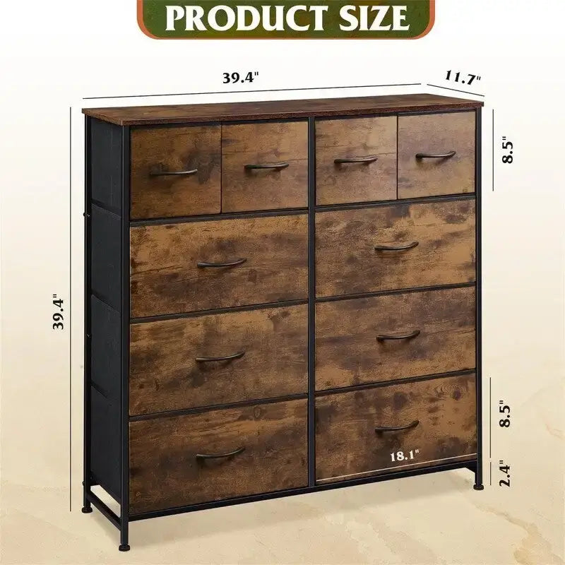 Commode de rangement en tissu pour chambre à coucher - 29,7P x 100W x 100H cm