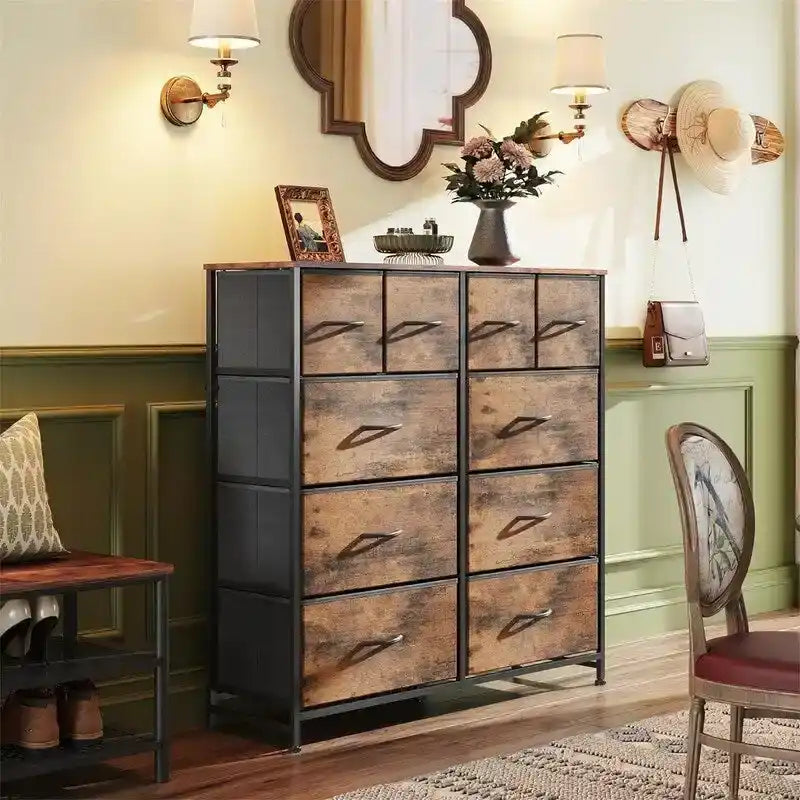 Commode de rangement en tissu pour chambre à coucher - 29,7P x 100W x 100H cm
