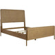 Lit King Size Sea Wood avec motif en canne tressée, panneau ouvert, 4 lattes, marron