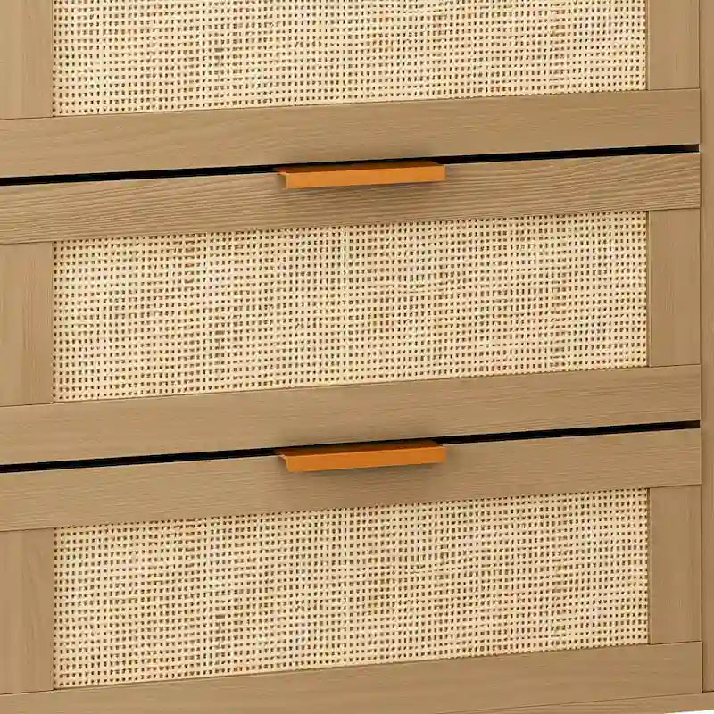 Commode en rotin à 6 tiroirs, parfaite pour la chambre et le salon