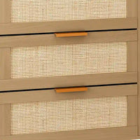 Commode en rotin à 6 tiroirs, parfaite pour la chambre et le salon