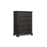 Commode haute Annu de 142 cm, 6 tiroirs, doublure en feutre et cèdre, brun noyer