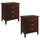 Leick Home 10522-GR Laurent Ensemble de 2 tables de nuit à 3 tiroirs