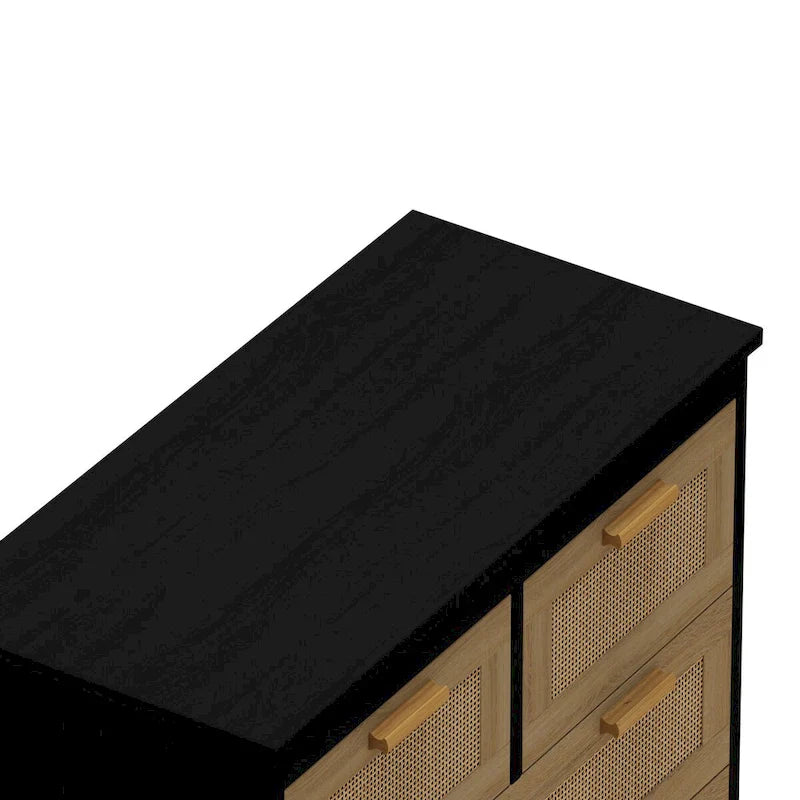 Meuble en rotin 4 tiroirs, pour chambre, salon, salle à manger