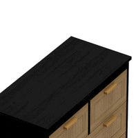Meuble en rotin 4 tiroirs, pour chambre, salon, salle à manger