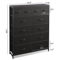 Commode haute pour chambre avec 12 tiroirs