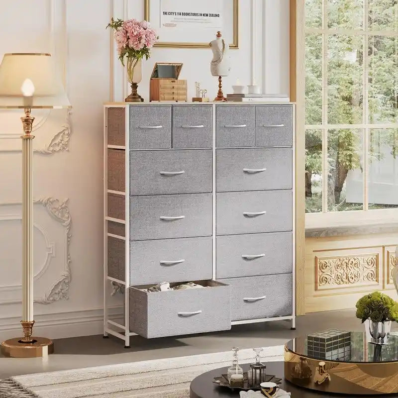 Commode haute pour chambre avec 12 tiroirs