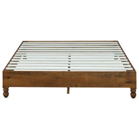 MUSEHOMEINC Cadre de lit 12 pouces en bois massif style rustique, élimine le besoin de sommier, finition naturelle