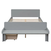 Lit double avec banc de pied de lit, 2 tiroirs