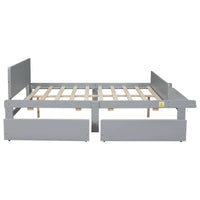 Lit double avec banc de pied de lit, 2 tiroirs