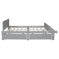 Lit double avec banc de pied de lit, 2 tiroirs