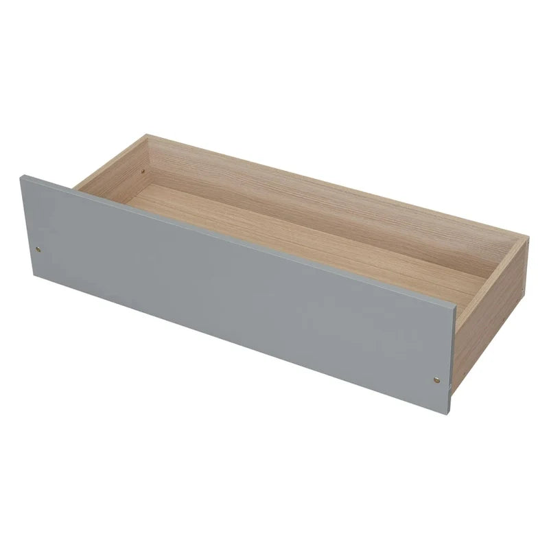 Lit double avec banc de pied de lit, 2 tiroirs