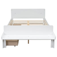 Lit double avec banc de pied de lit, 2 tiroirs