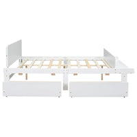 Lit double avec banc de pied de lit, 2 tiroirs