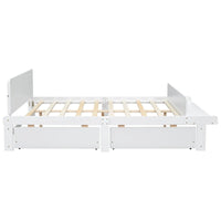 Lit double avec banc de pied de lit, 2 tiroirs