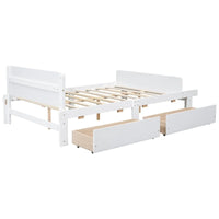 Lit double avec banc de pied de lit, 2 tiroirs