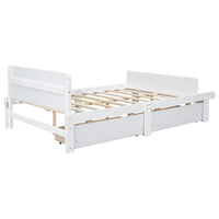 Lit double avec banc de pied de lit, 2 tiroirs