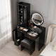 Ensemble coiffeuse avec multiprise et miroir LED trois tons - N/A