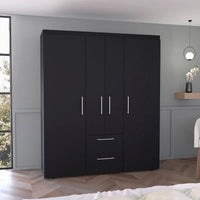 Armoire Bariloche avec tringles de suspension, étagères, 2 tiroirs