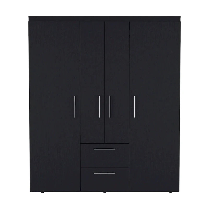 Armoire Bariloche avec tringles de suspension, étagères, 2 tiroirs