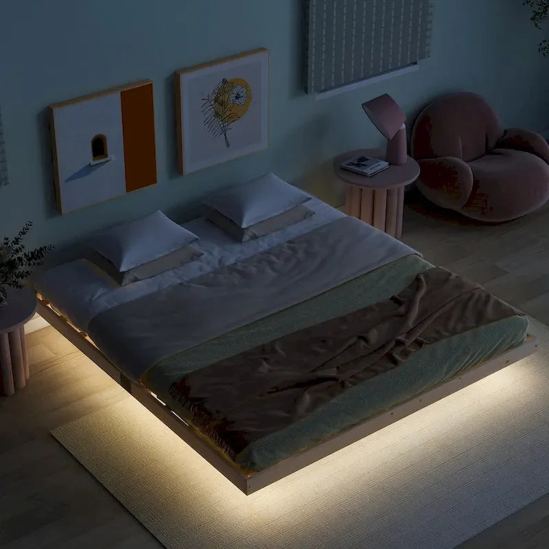 Lit flottant King Size avec lumières LED